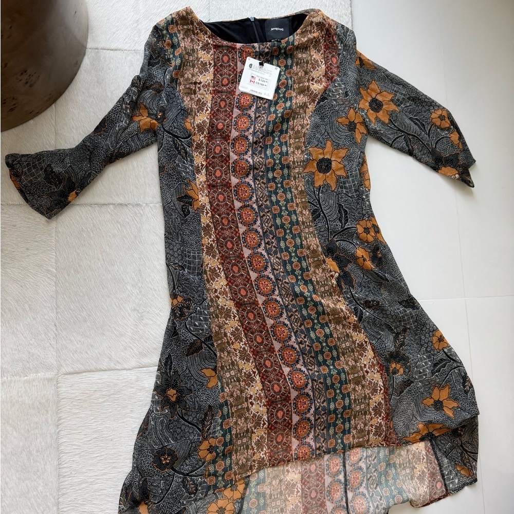 Desigual Multicolor Floral Pattern Dress